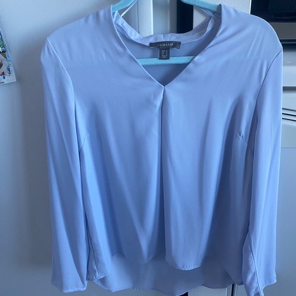 Long Sleeve V Neck Blouse for work - Picture 1 of 3